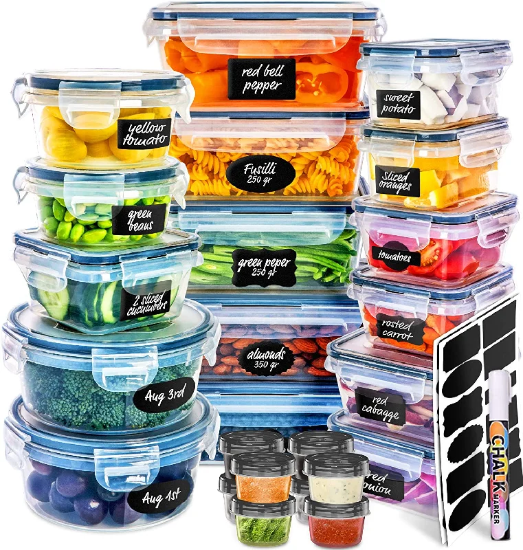 Leak-Proof Food Storage Containers 50 Pieces with Lids for Kitchen Organization