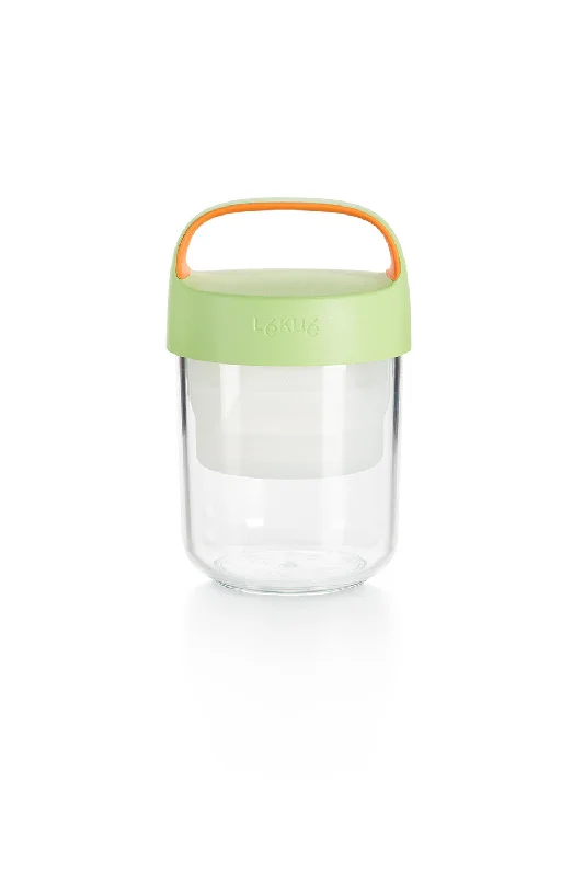 Lekue Jar-To-Go 2 Piece Travel Jar Container Set, 14 Ounce, Citrus Fruit