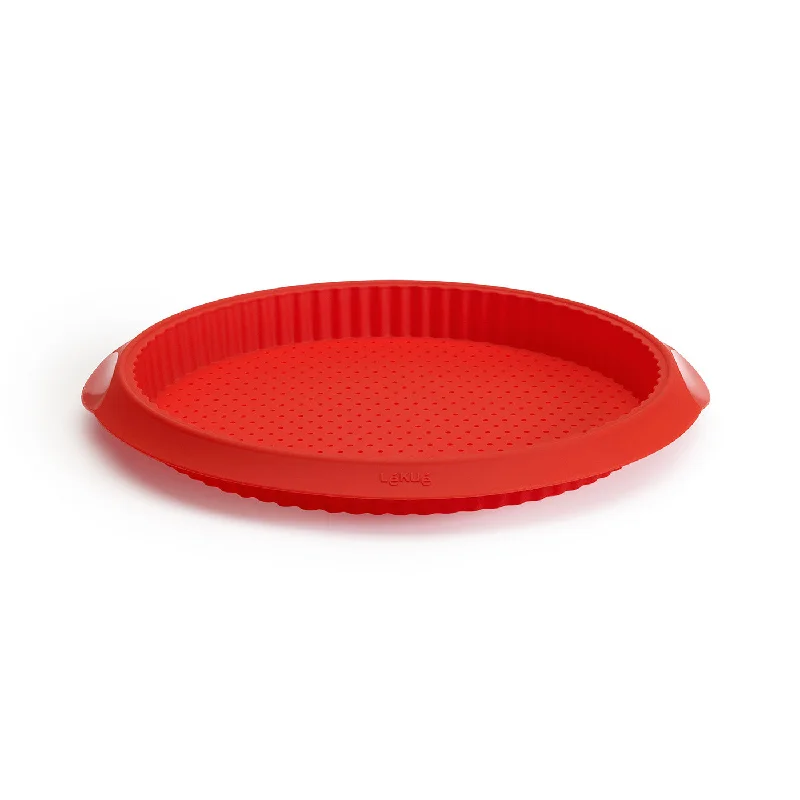 Lekue Silicone Perforated Quiche Pan, Red