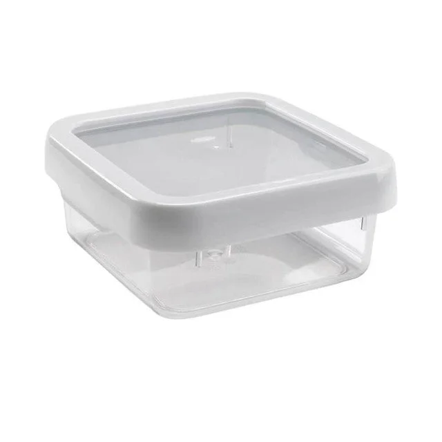 Lock Top Square Lid Plastic Container | 900 ml | 7 x 7 x 2 inches