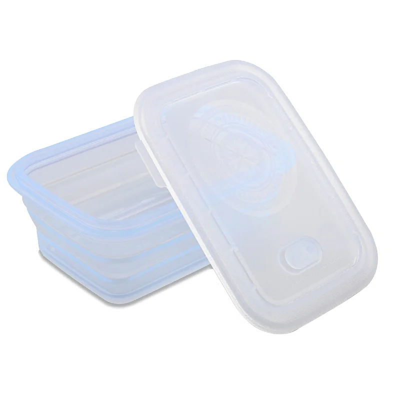 Minimal Collapsible Silicone Food Storage Container Set of 6 - 460 ml - Clear