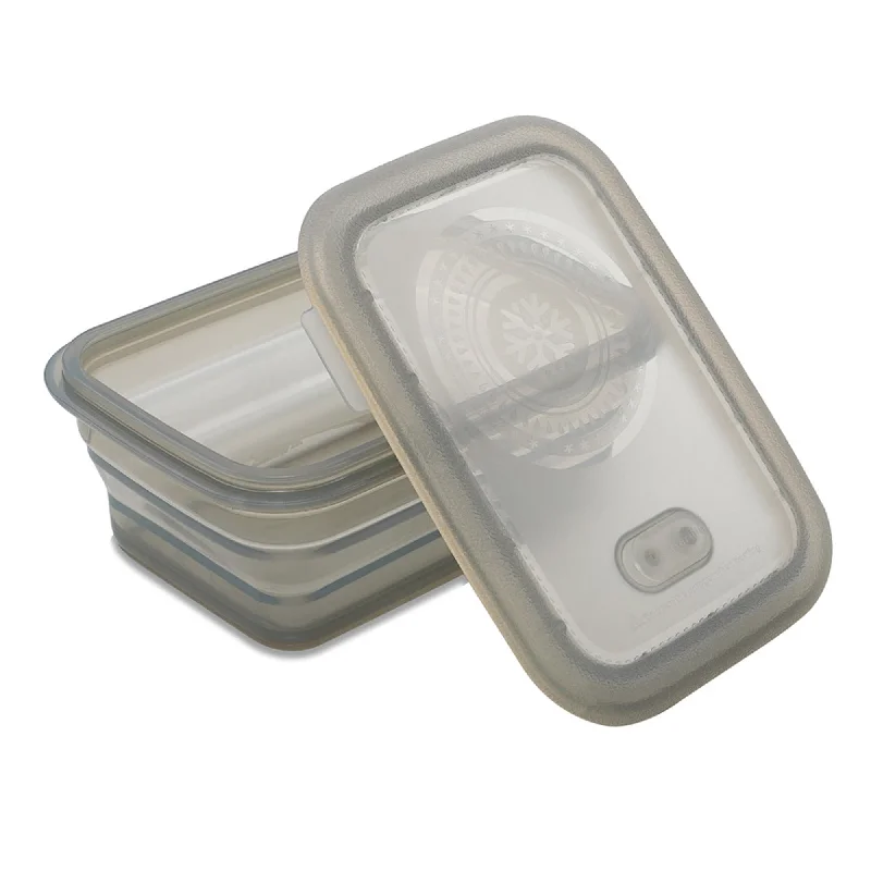 Minimal Collapsible Silicone Food Storage Container Set of 6 - 460 ml - Grey