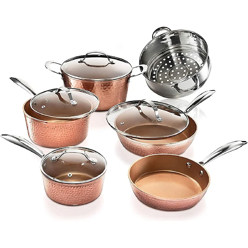 Premium Ceramic Cookware with Triple Coated Ultra Nonstick Surface for Even Heating