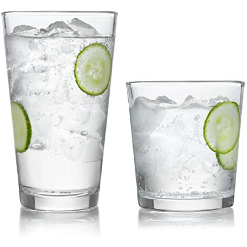 Preston 16-Piece Tumbler and Rocks Glass Set