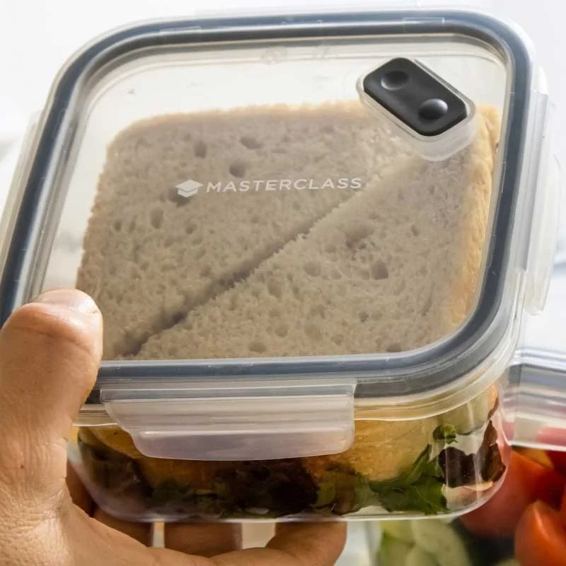 MasterClass Recycled Food Storage Container Square | 6 x 6 x 3 inches