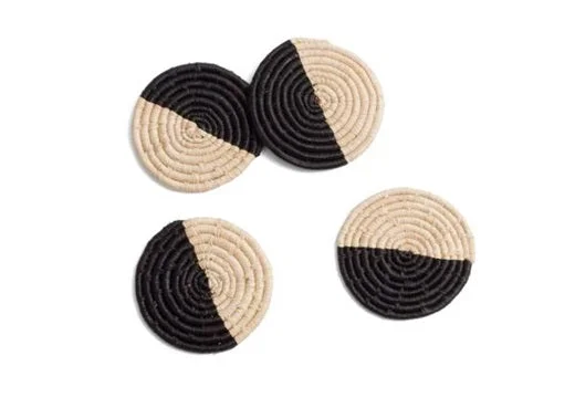 S/4 Coasters, Half moon With Storage