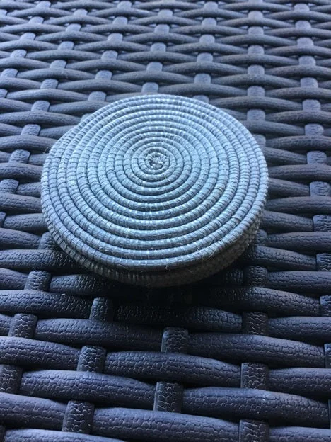 Sisal Coasters - Gray With Storage - Set of 4