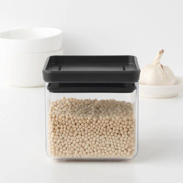 Brabantia Square Food Storage Canister | 4 x 4 x 4 inches | 700 ml