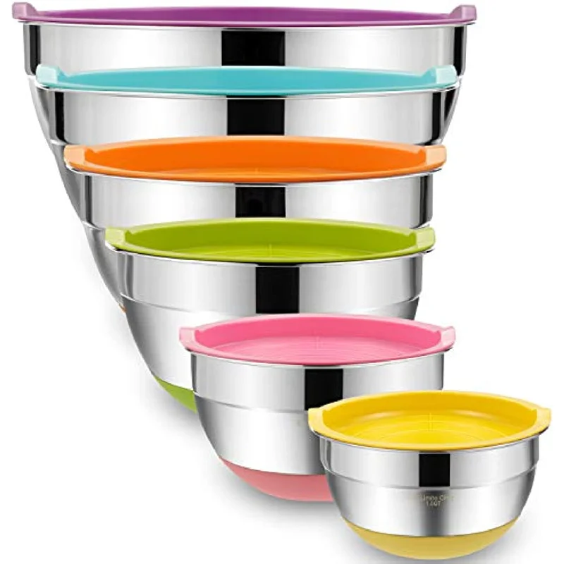 Stainless Steel Metal Bowls With Airtight Lids