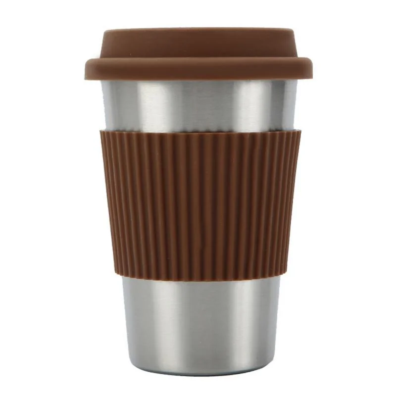 Stainless Steel Tumbler for Coffee, Tea, & Cold Drinks 400mL (Brown)