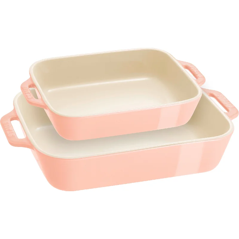 Staub Ceramic 2-pc Rectangular Baking Dish Set Macaron Pastel