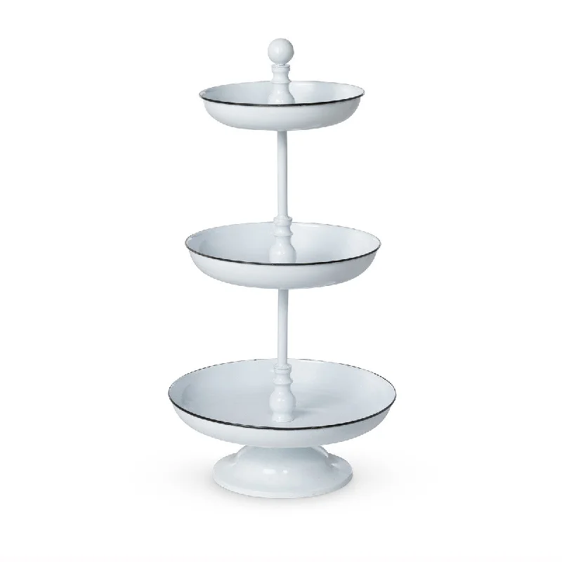 Three Tiered Enamelware Server