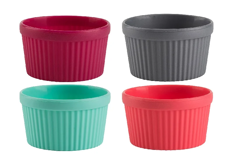 Trudeau Silicone Baking Ramekins, Set of 4, Assorted Colors