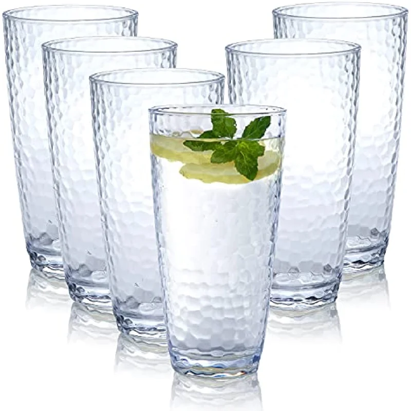 Unbreakable Plastic Tumbler Cups, Set of 6,