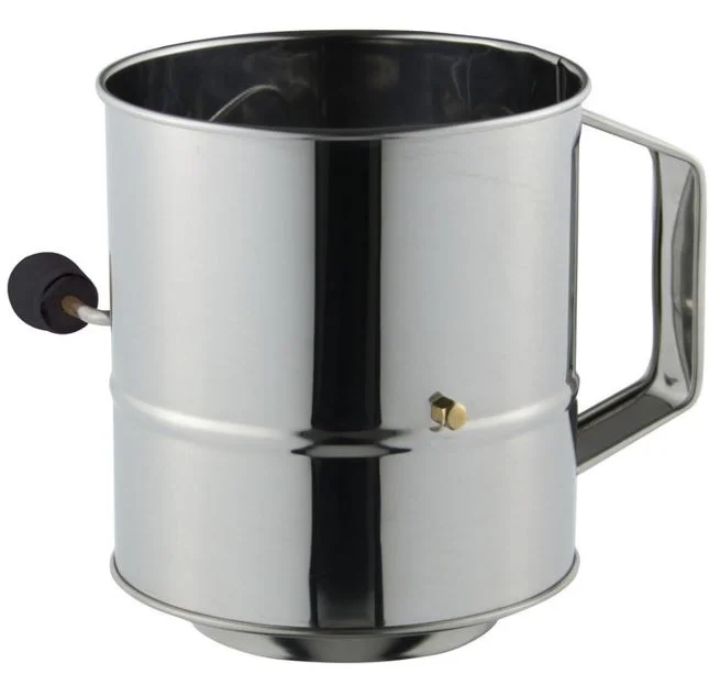 Avanti Stainless Steel Crank Handle Flour Sifter - 5 Cup