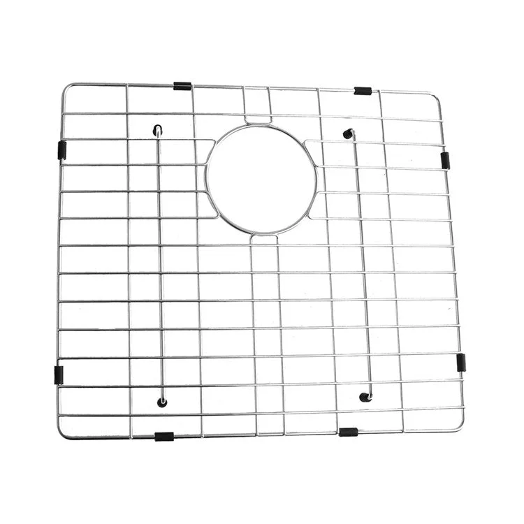 Sink Grid Fennel 16-5/8 x 13-3/8 x 1 Inch Stainless Steel/Rubber for KSSDB2530 Double Bowl Farmer Sink