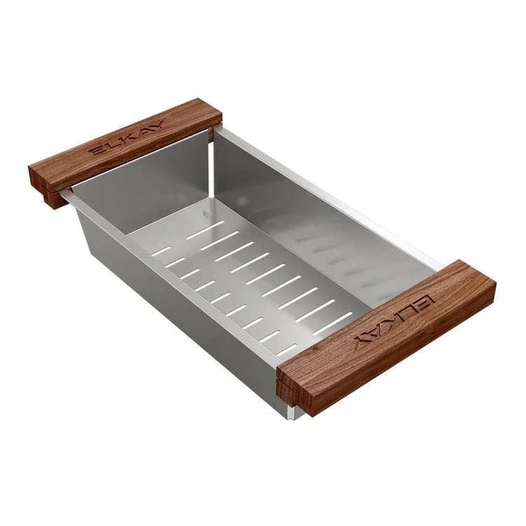 Colander Dart Canyon 14 x 7 Inch Stainless Steel Walnut for Sink 14-1/7 Inch