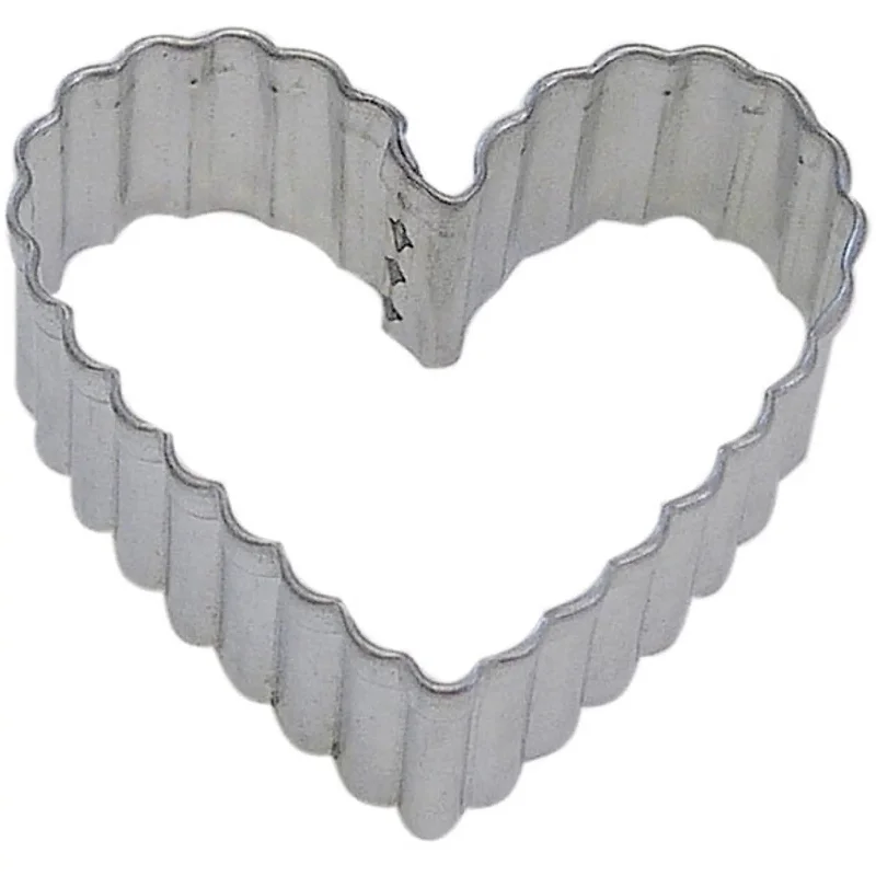 Fluted Heart Cookie Cutter - Silver, 2.5"