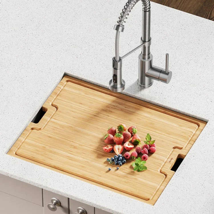 Workstation Kitchen Sink Solid Bamboo Cutting Board/Serving Board