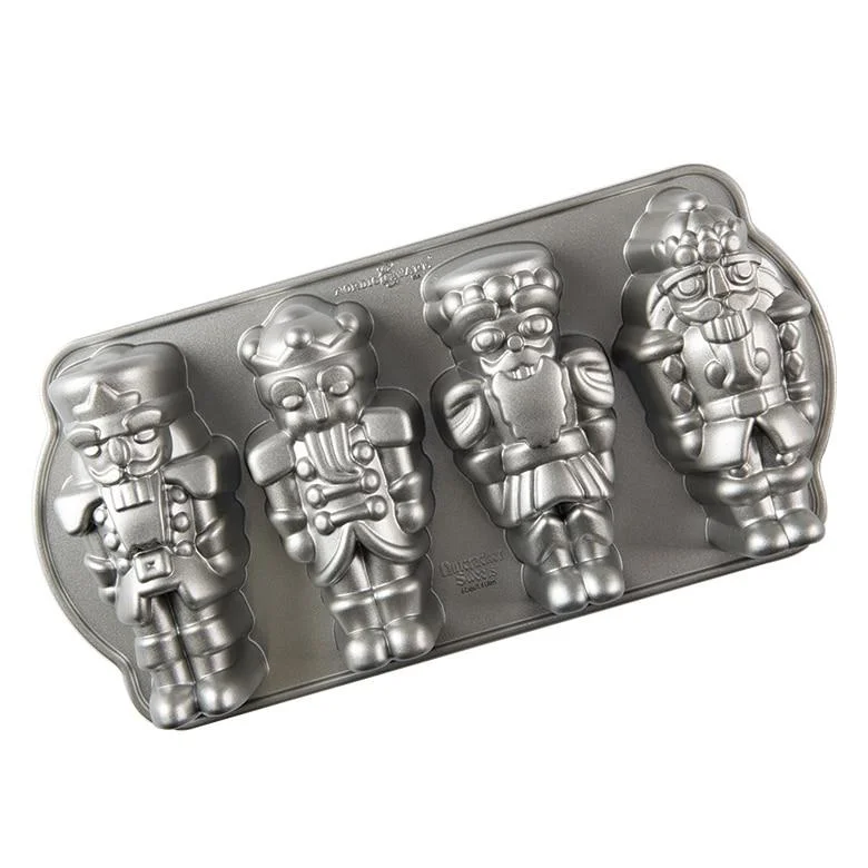 Nordic Ware Sparkling Silver Nutcracker Cake Pan