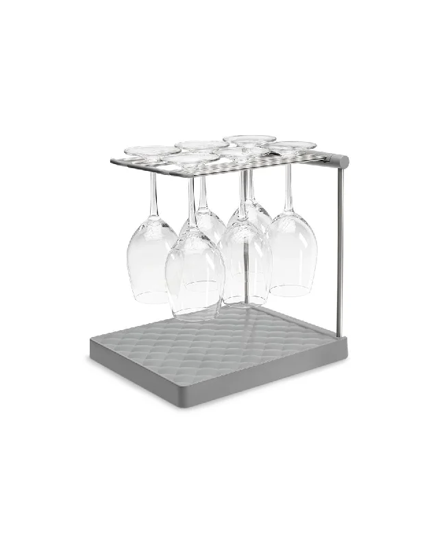 Wine Glass Drying Rack in Charcoal (11.5" x 9.5" x 1.38")